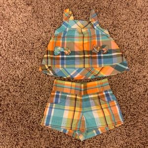 Gymboree plaid two piece summer outfit.